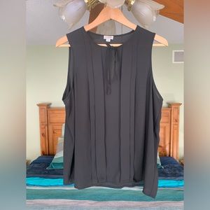Black J Crew crepe sleeveless top, size large